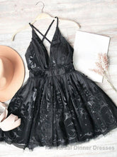 Red v neck tulle lace short Semi Formal Prom dress,Mini homecoming dress cocktail dress